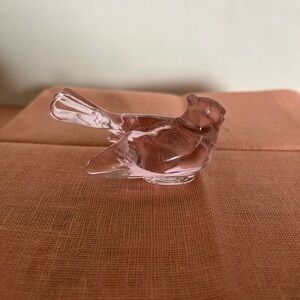 Elegant Pink Glass Bird Figurine
